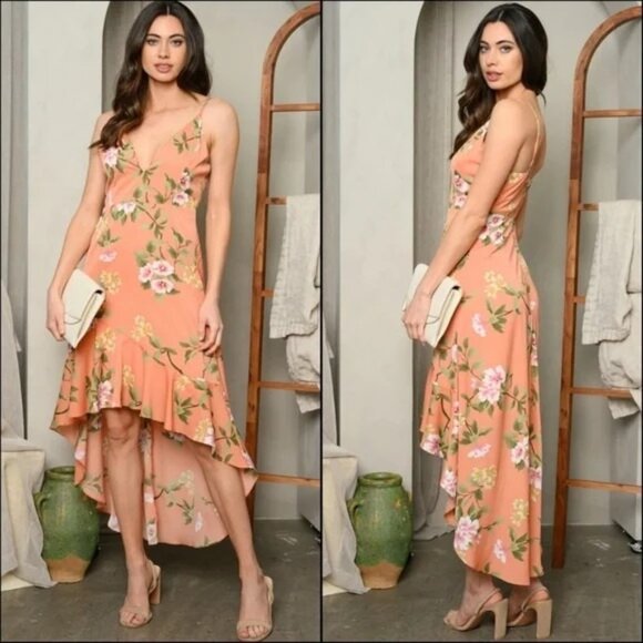 ambition Dresses & Skirts - Ambition NWT Peach High Low dress size S